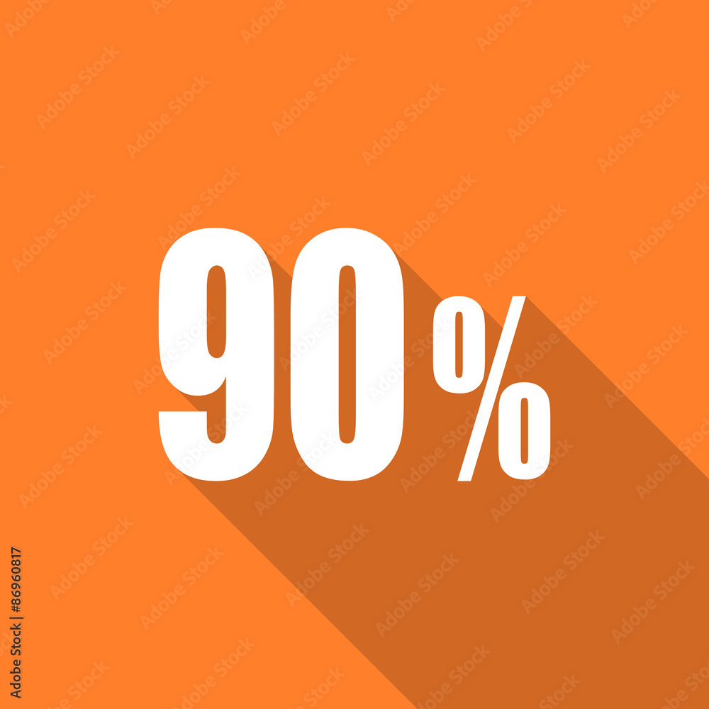90 percent flat design modern icon 90 percent flat design modern icon