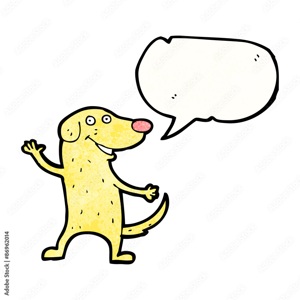cartoon dog with speech bubble cartoon dog with speech bubble