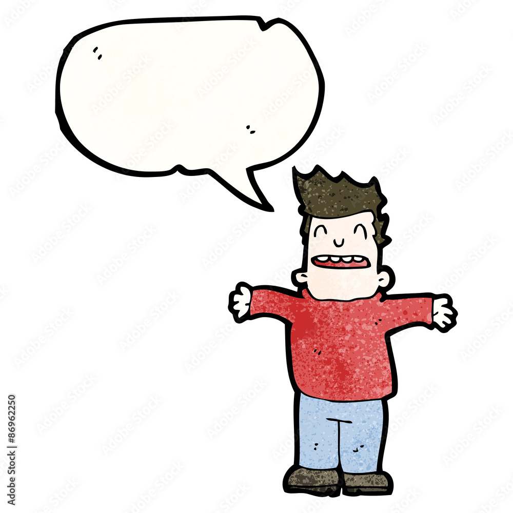 cartoon happy man with open arms cartoon happy man with open arms