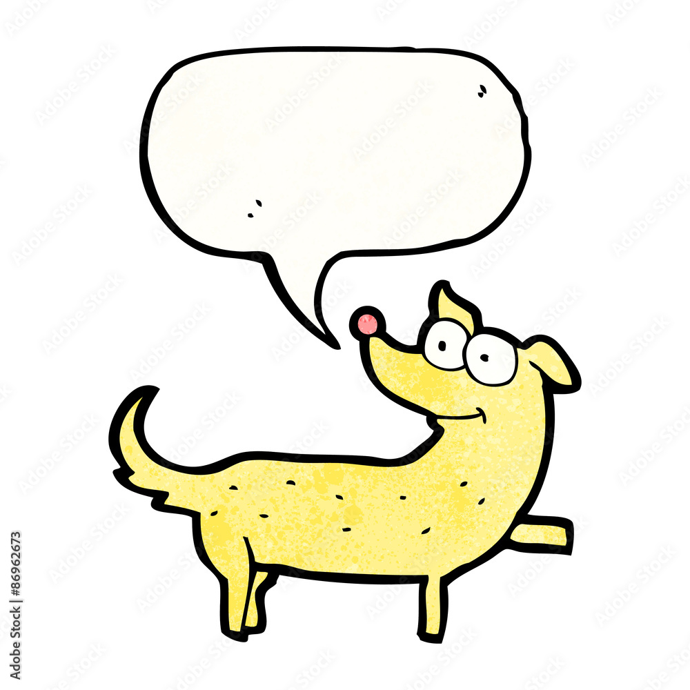 cartoon dog with speech bubble cartoon dog with speech bubble