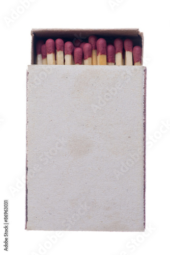 top view matchbox on white