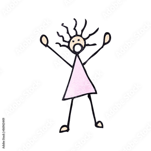 cartoon stick woman