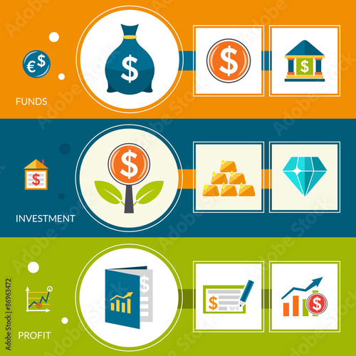 Investment Fund Profit Horizontal Banners