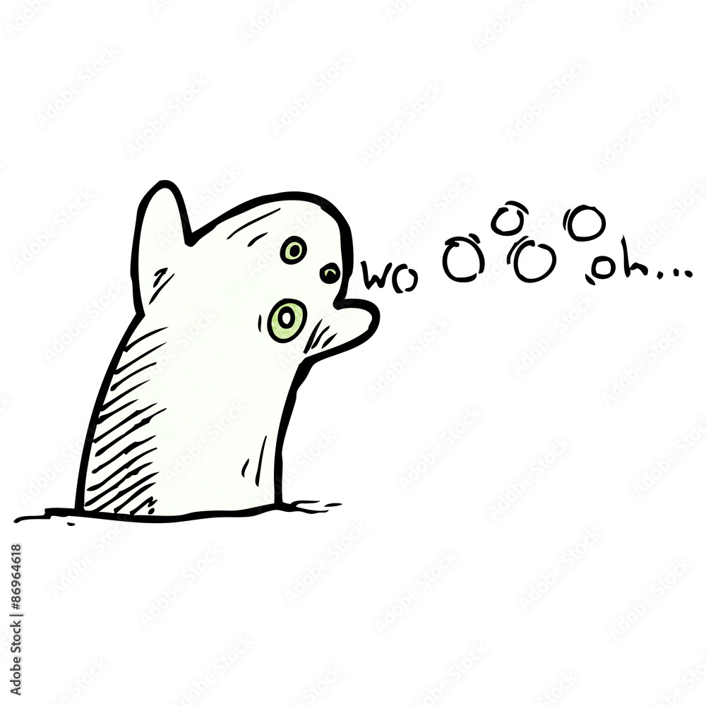 Obraz premium cartoon ghost doodle