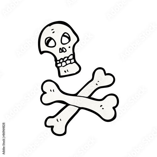 spooky skull and crossbones symbol cartoon