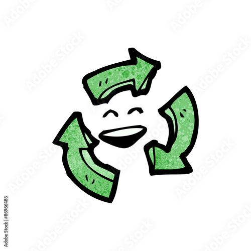 cartoon recycling symbol