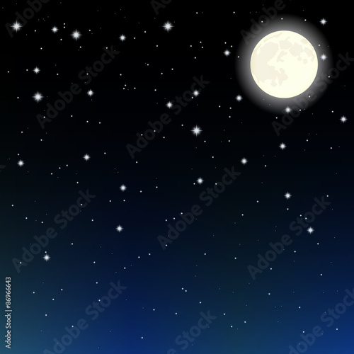 starry sky and the moon © korsaralex