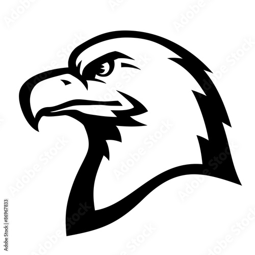 Stylized illustration of American eagle (bald eagle) head profile.