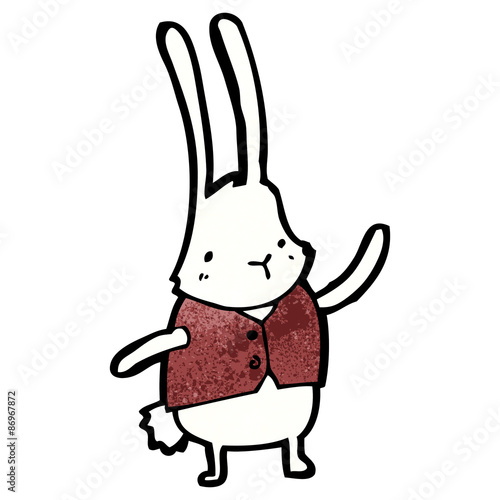 cartoon white rabbit in waistcoat