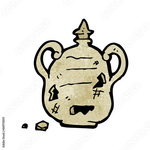 cartoon old clay pot
