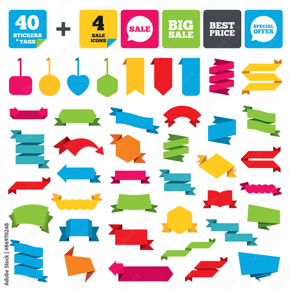 Sale icons. Special offer speech bubbles symbols Sale icons. Special offer speech bubbles symbols