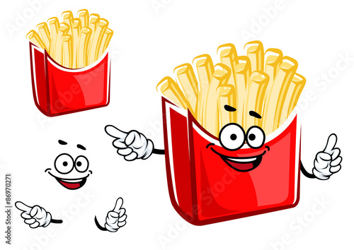 Cartoon french fries box character