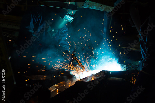 The working in Welding skill up use in product part automotiv photo