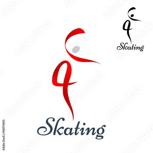 Figure skating symbol on white