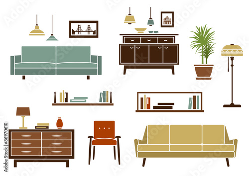 Flat furniture and interior accessories