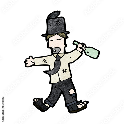 cartoon drunk old hobo