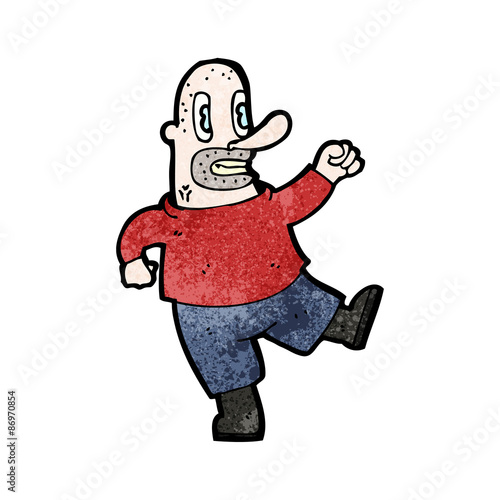 cartoon violent man