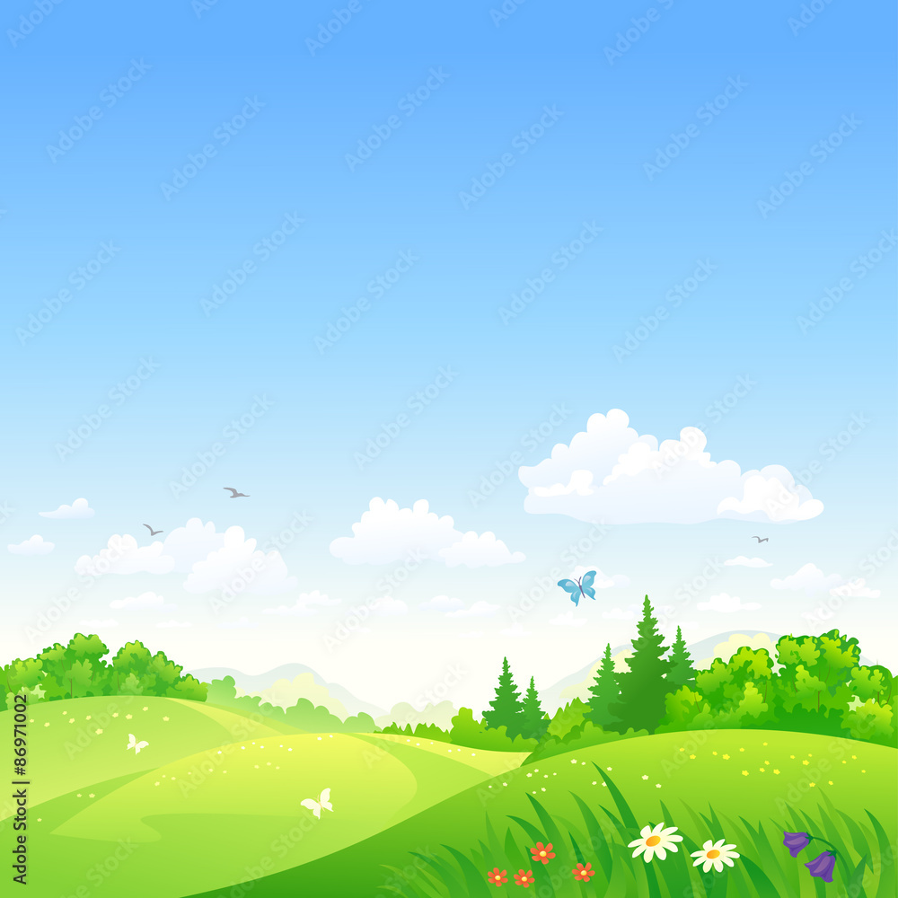 Obraz premium Summer rolling hills