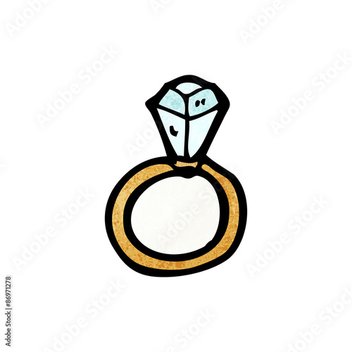 cartoon diamond engagement ring