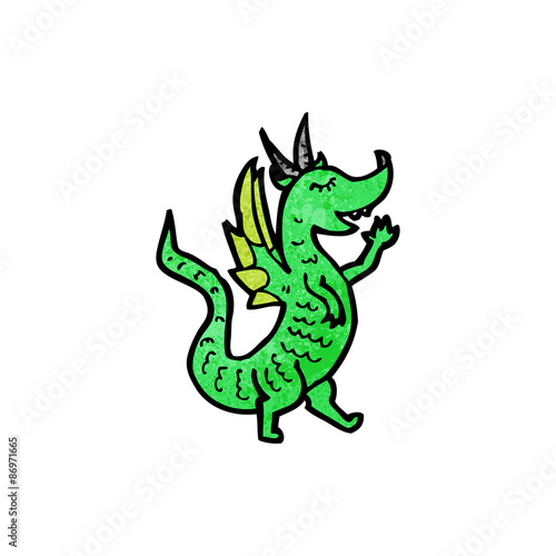 cartoon little green dragon