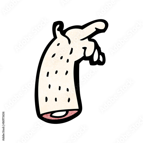 cartoon pointing severed arm