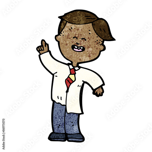 cartoon schoolboy