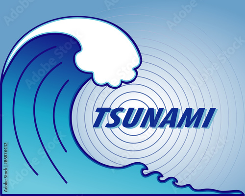 Tsunami, earthquake epicenter, ocean wave crest, emergency, disaster, danger