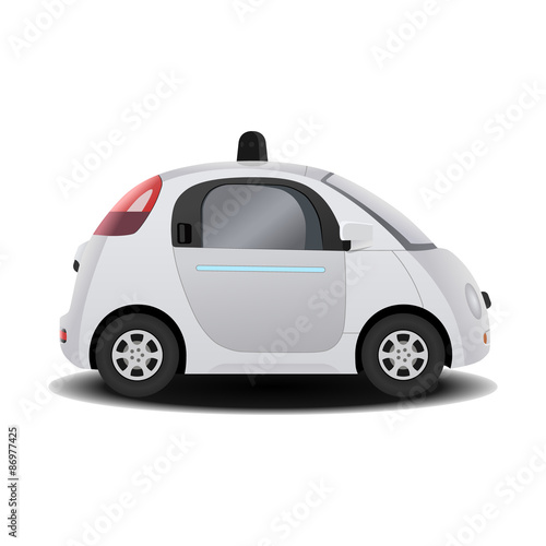 Autonomous self-driving driverless vehicle 3D render