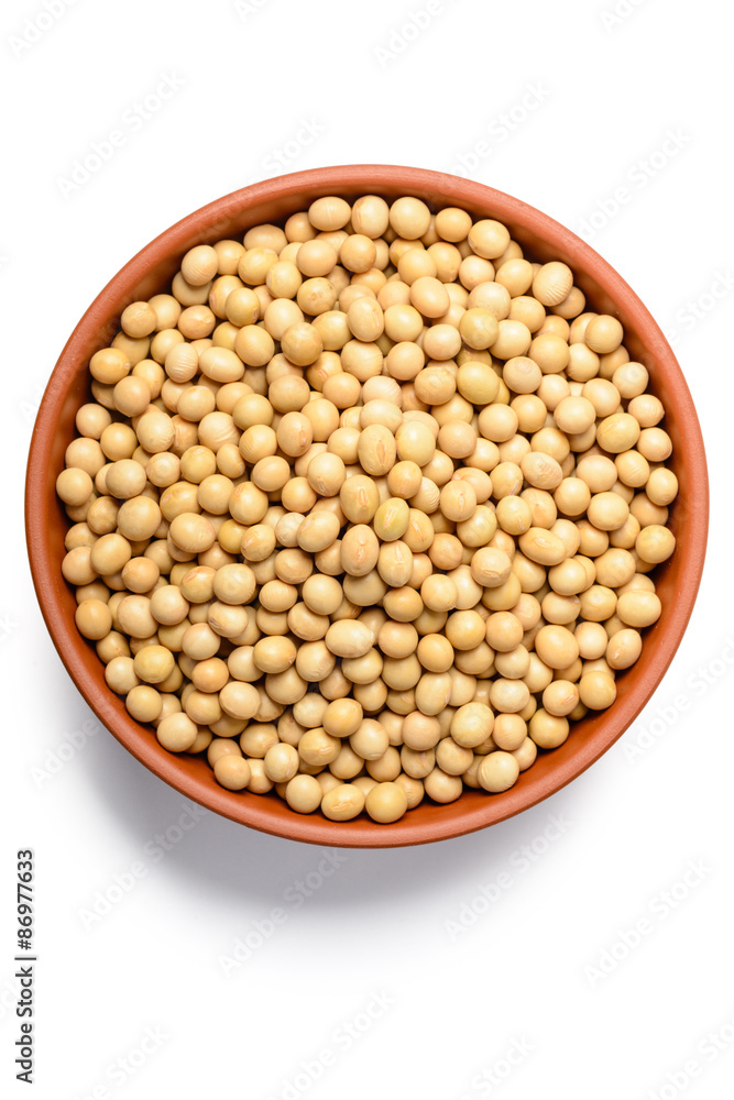 soybean in the bowl on white, tilt shift lens soybean in the bowl on white, tilt shift lens