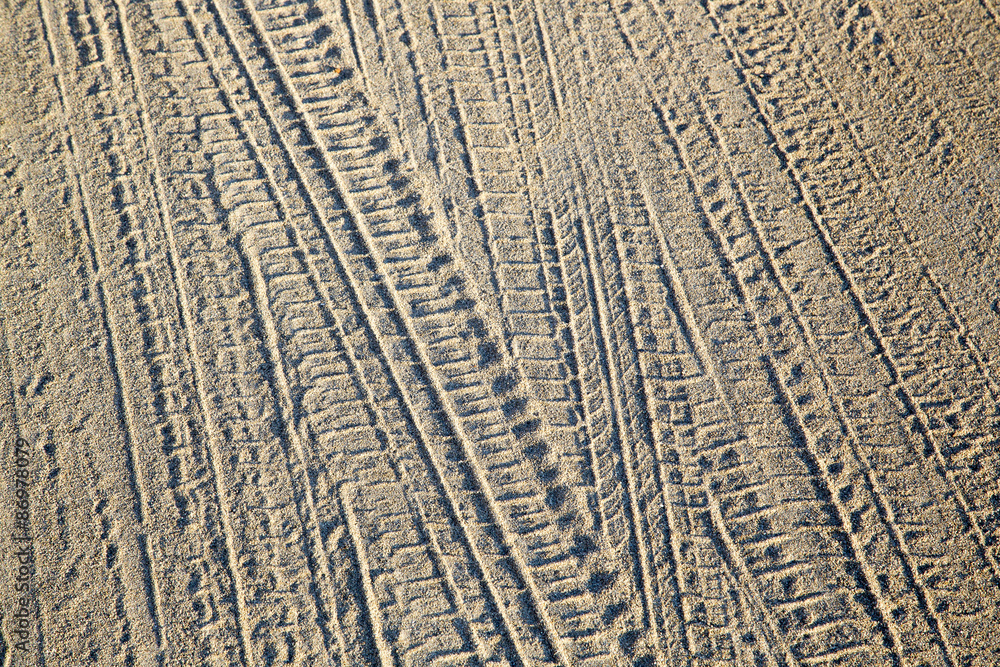 Fototapeta premium Tracce sulla sabbia