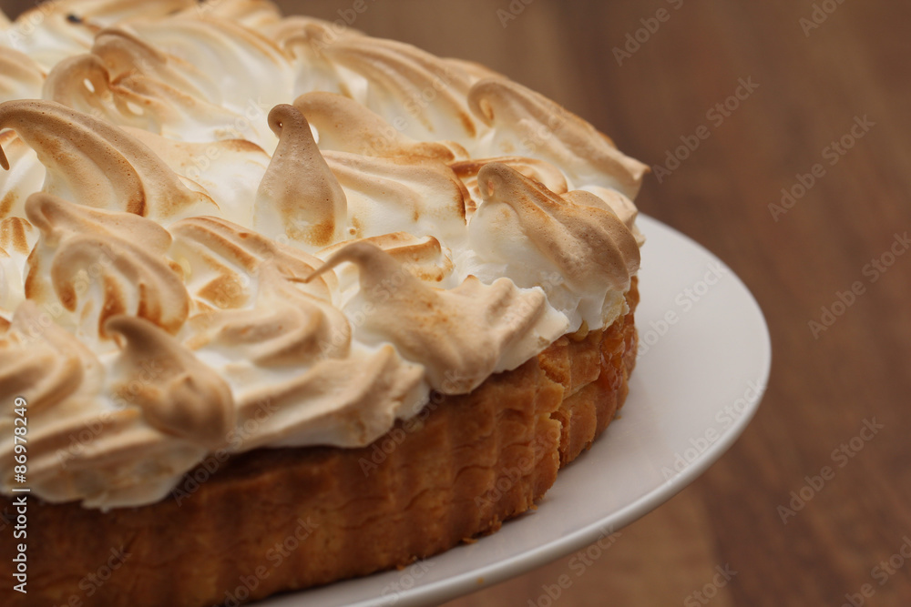 Lemon meringue pie close up Lemon meringue pie close up