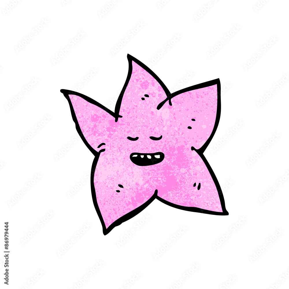 Obraz premium pink star cartoon character
