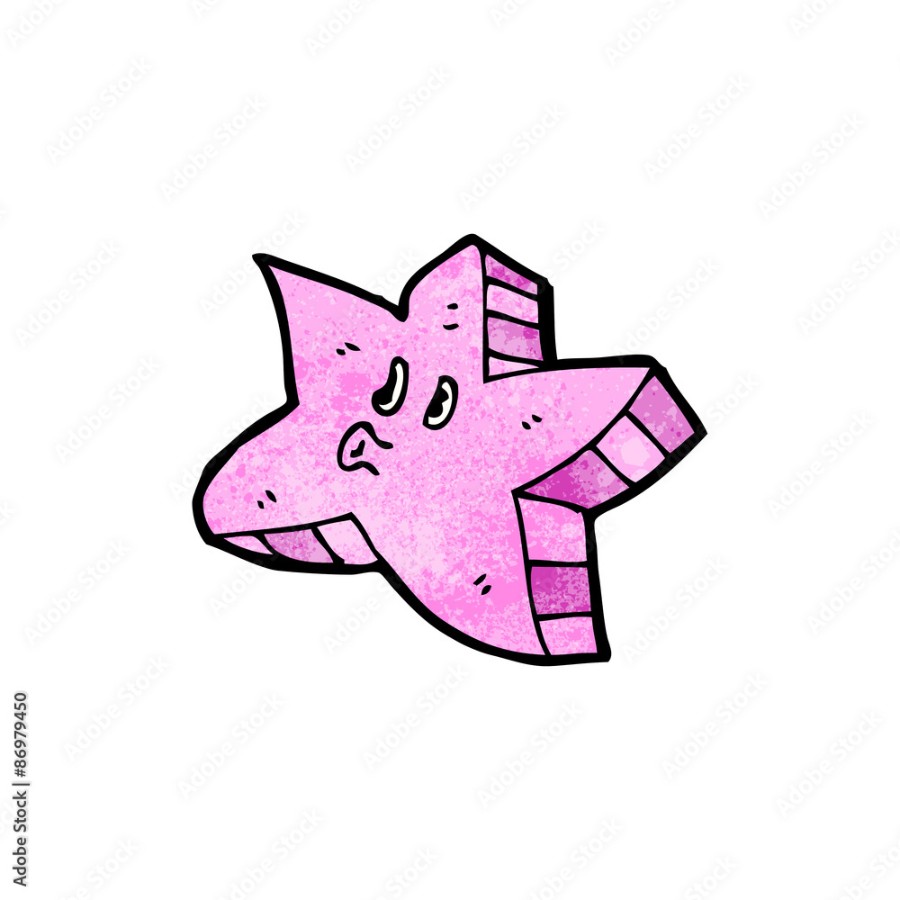 Obraz premium pink star cartoon character