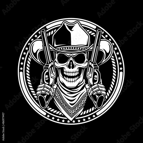 Cowboy Skull Hold Guns