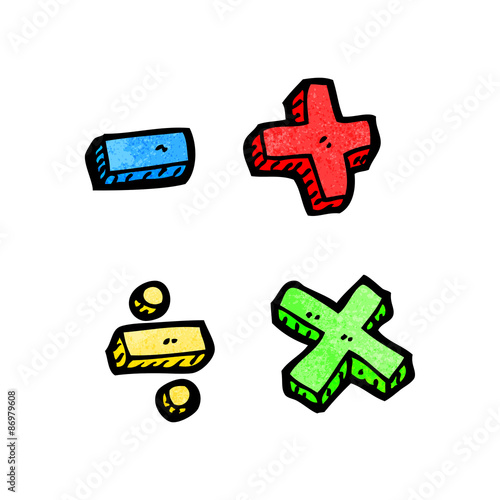 cartoon math symbols