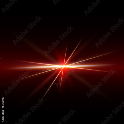 Abstract spark and flow light red on middle background  vector 