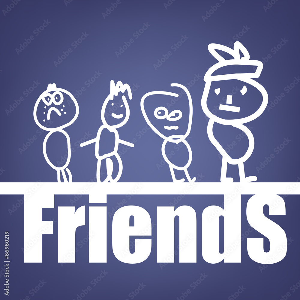 Friends free hand sketching Friends free hand sketching