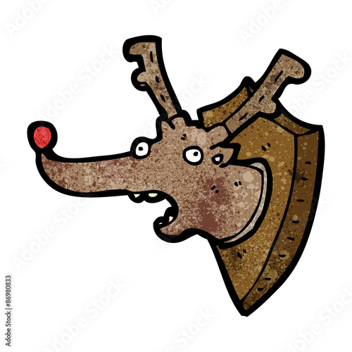 cartoon reindeer head on wall