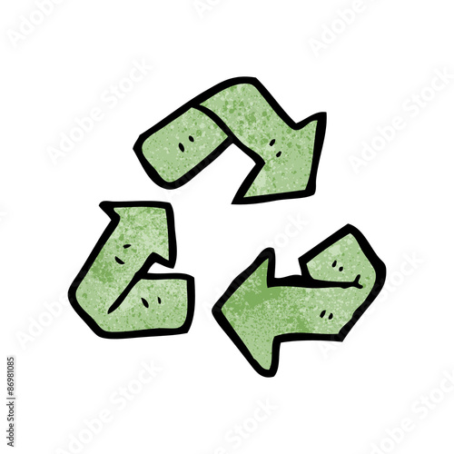 cartoon recycling symbol