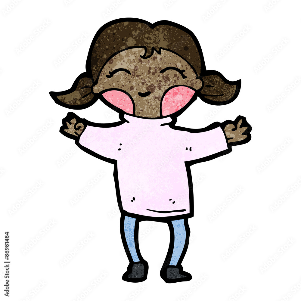 Fototapeta premium Retro cartoon with texture. Isolated on White.