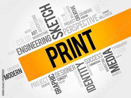Print word cloud concept