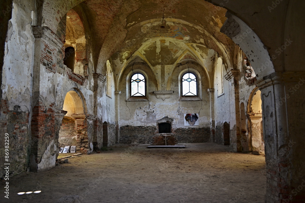 Church ruins St. Barbora in west Czechia