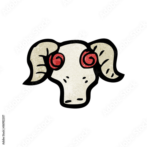 spooky ram skull cartoon