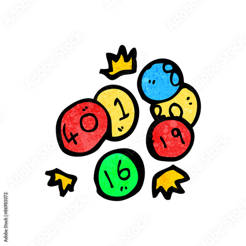 cartoon lottery balls