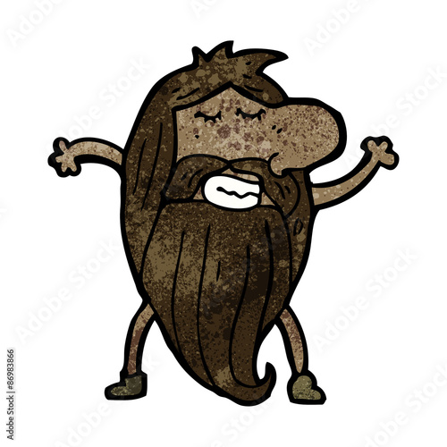 cartoon naked hippie man