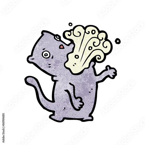 cartoon belching cat