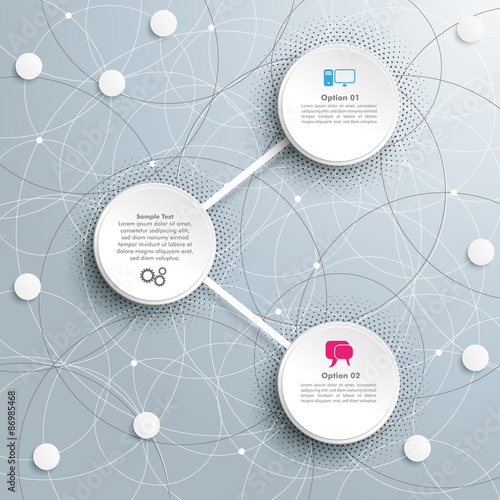 Abstract Circle Networks Infographic Halftone