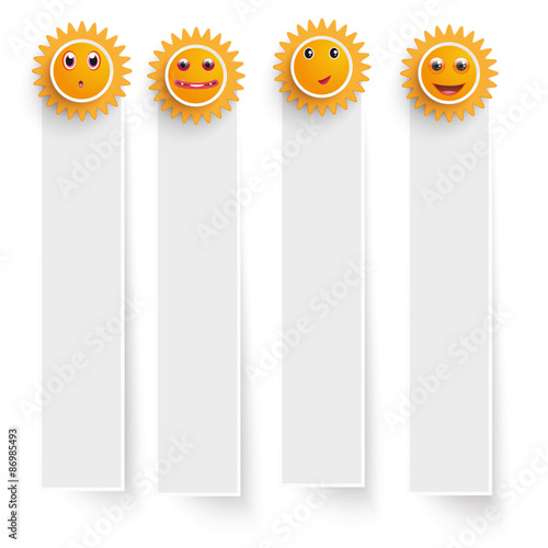 White Frame Banners Funny Suns