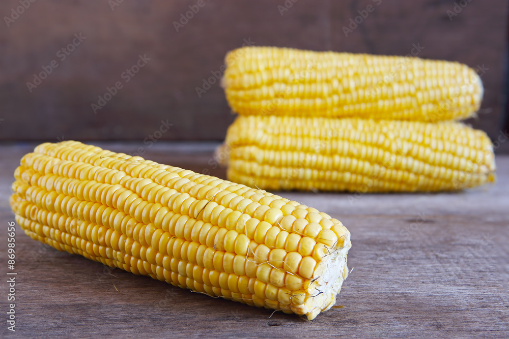 Fresh Corns on Wooden for Background Uses. Fresh Corns on Wooden for Background Uses.