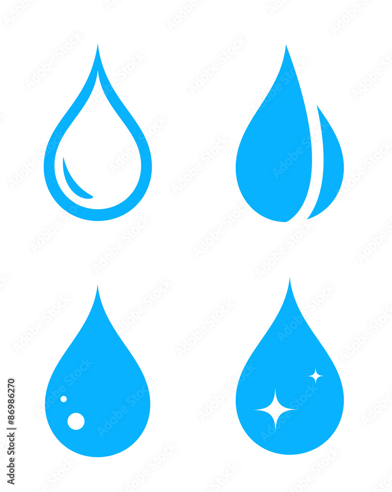 blue isolated droplet set blue isolated droplet set